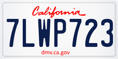 CA license plate 7LWP723