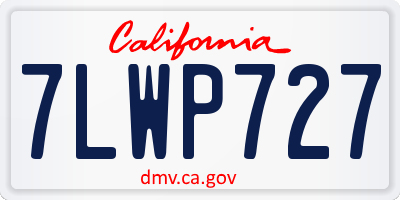 CA license plate 7LWP727
