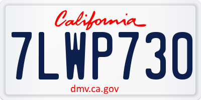 CA license plate 7LWP730