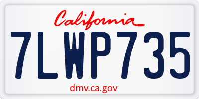 CA license plate 7LWP735