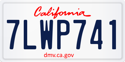 CA license plate 7LWP741
