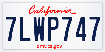 CA license plate 7LWP747