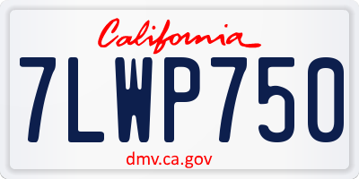 CA license plate 7LWP750