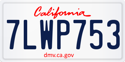 CA license plate 7LWP753