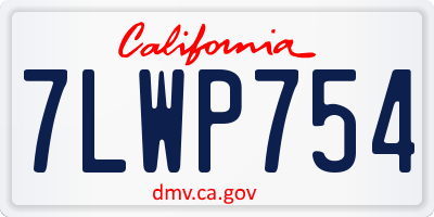 CA license plate 7LWP754
