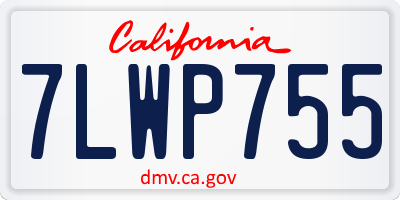 CA license plate 7LWP755