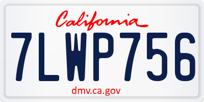 CA license plate 7LWP756