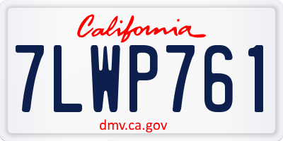 CA license plate 7LWP761