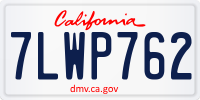 CA license plate 7LWP762