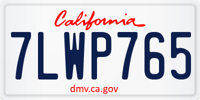 CA license plate 7LWP765
