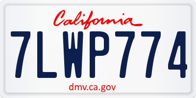 CA license plate 7LWP774