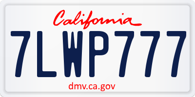 CA license plate 7LWP777