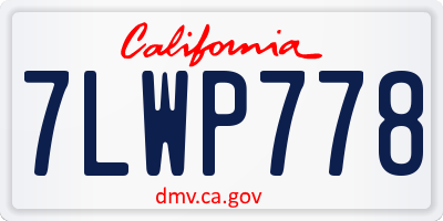 CA license plate 7LWP778