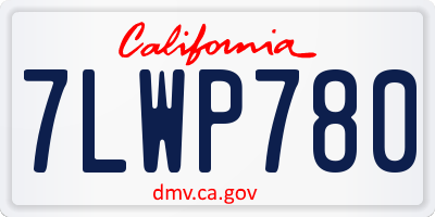 CA license plate 7LWP780