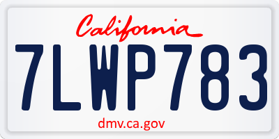 CA license plate 7LWP783