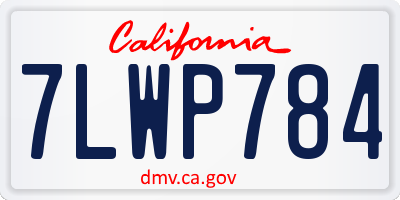 CA license plate 7LWP784