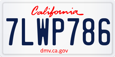 CA license plate 7LWP786
