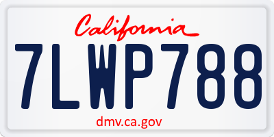 CA license plate 7LWP788
