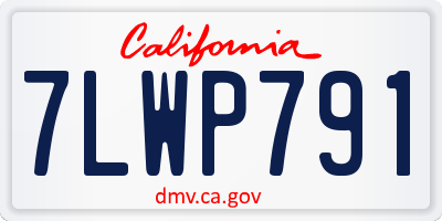 CA license plate 7LWP791