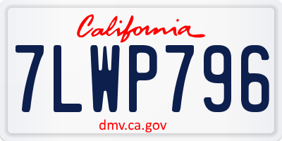 CA license plate 7LWP796