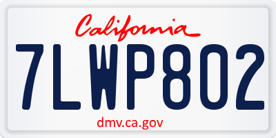 CA license plate 7LWP802