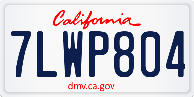 CA license plate 7LWP804