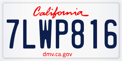 CA license plate 7LWP816