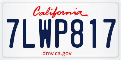 CA license plate 7LWP817