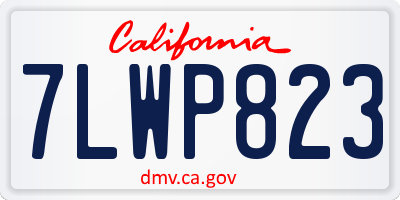 CA license plate 7LWP823