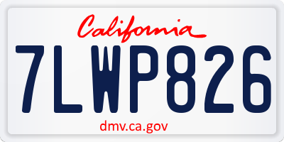 CA license plate 7LWP826