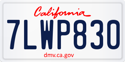 CA license plate 7LWP830