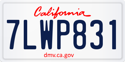 CA license plate 7LWP831