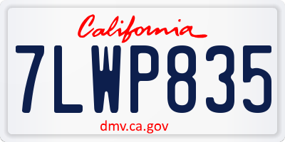 CA license plate 7LWP835
