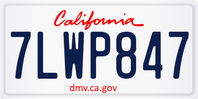 CA license plate 7LWP847