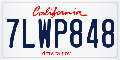 CA license plate 7LWP848