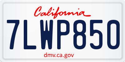 CA license plate 7LWP850