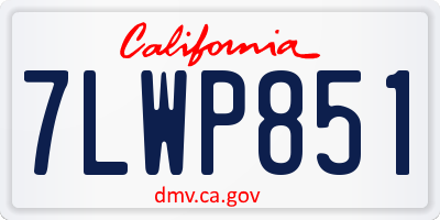 CA license plate 7LWP851