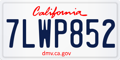 CA license plate 7LWP852