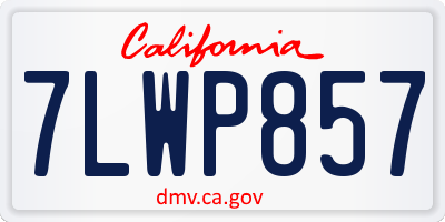 CA license plate 7LWP857