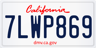 CA license plate 7LWP869