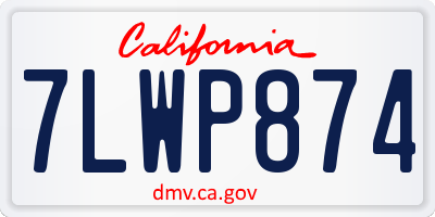 CA license plate 7LWP874