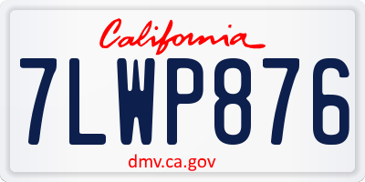 CA license plate 7LWP876