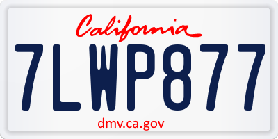 CA license plate 7LWP877