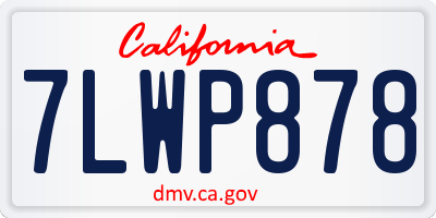 CA license plate 7LWP878