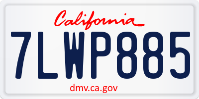 CA license plate 7LWP885