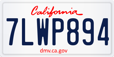CA license plate 7LWP894