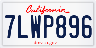 CA license plate 7LWP896