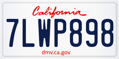 CA license plate 7LWP898