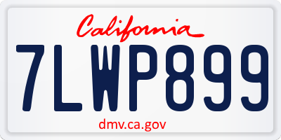 CA license plate 7LWP899