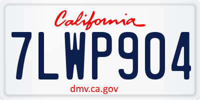 CA license plate 7LWP904